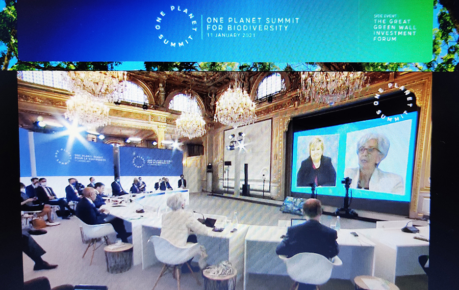 Christine Lagarde, modératrice de cette table ronde « Mobilize finance for biodiversity » © CDC Biodiversité