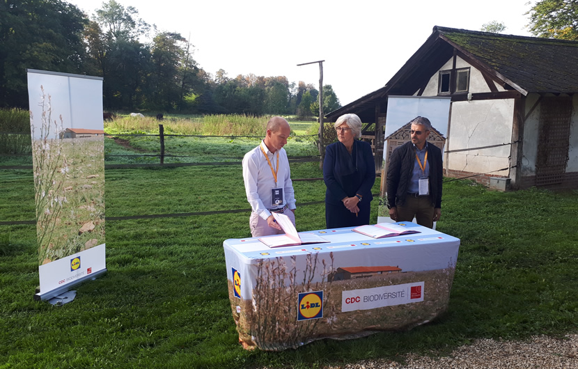 De gauche à droite, Guillaume Calcoen, Marianne Louradour et Bruno Marecchia © CDC Biodiversité