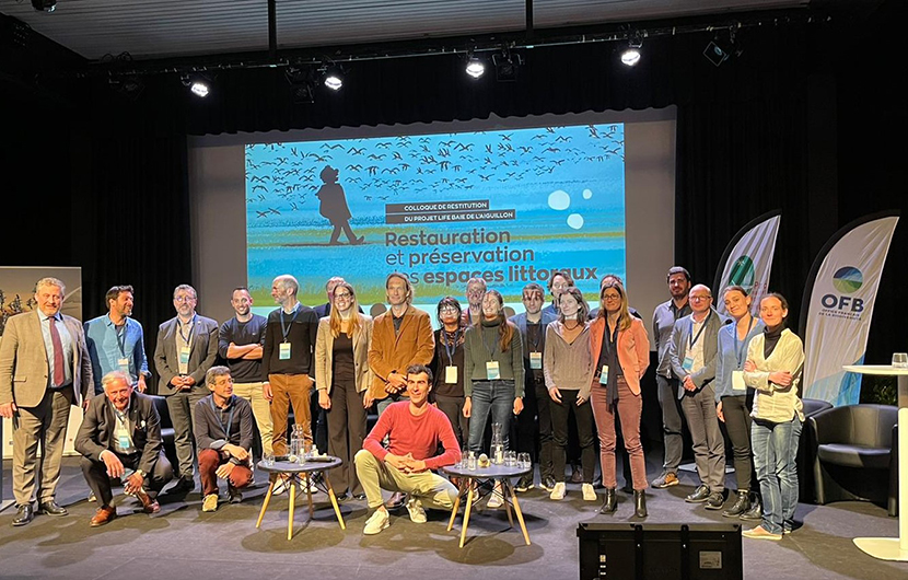 L’équipe LIFE Baie de l’Aiguillon et les intervenants au Colloque LIFE Baie de l’Aiguillon © CDC Biodiversité 
