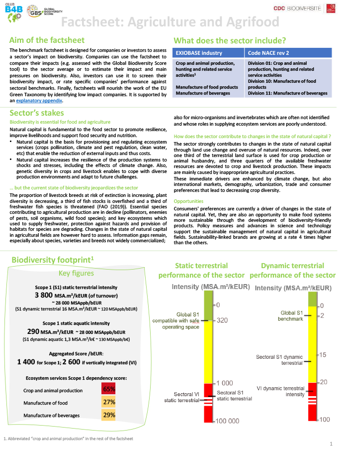 Factsheet Agriculture and Agrifood