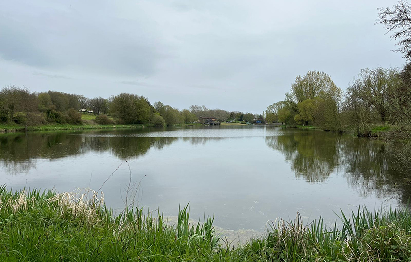 Renaturationn de la rivière de l'Ozon, Zone de l'étang qui sera transformée en zone humide, 2022 © CDC Biodiversité