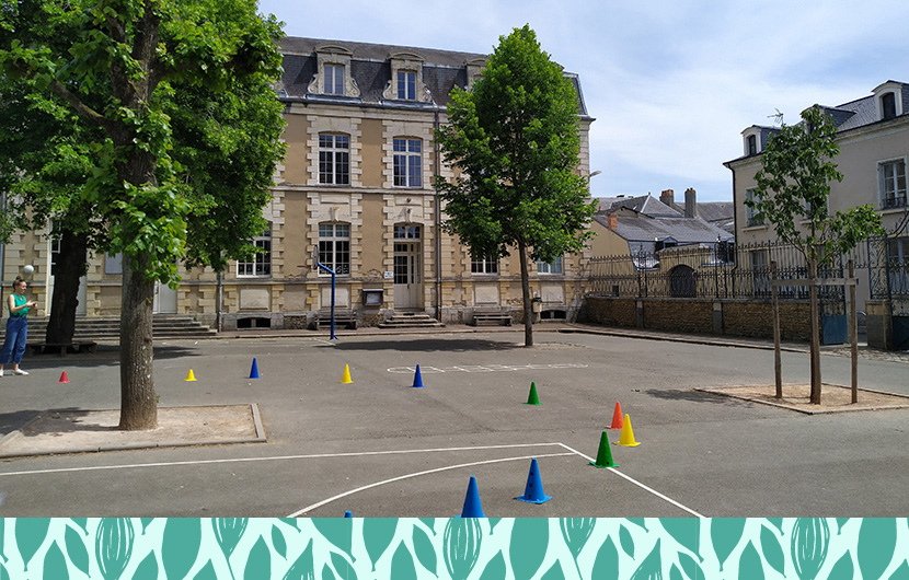 Nature en Ville - cours d'école à la Flèche - Action Cœur de Ville © CDC Biodiversité