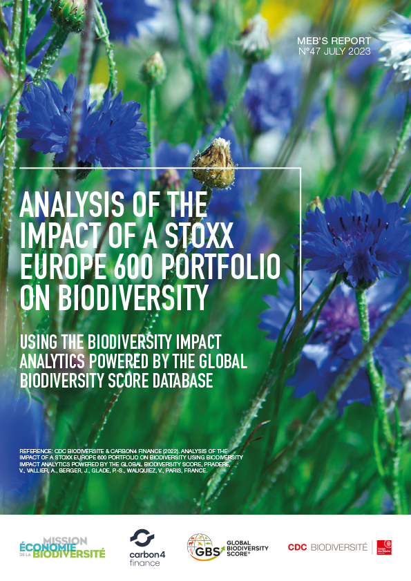 Analysis of the impact of a STOXX Europe 600 portfolio on biodiversity