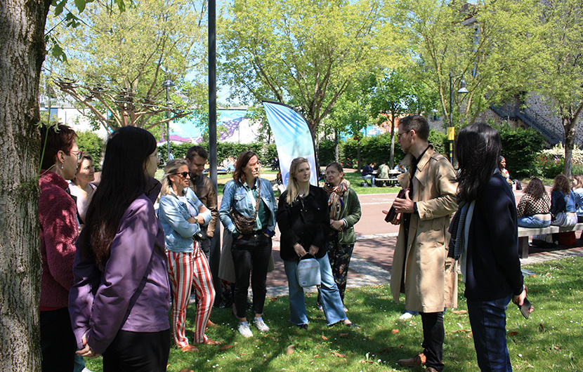 Présentation Pause Nature - animation SPIPOLL - Icade Parc des Flandre, mai 2023 ©CDC Biodiversité