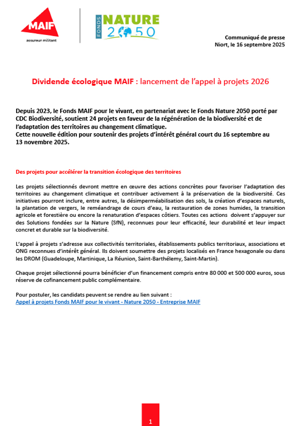 Communiqué de presse