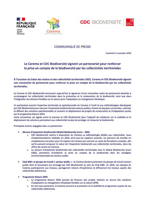 Communiqué de presse