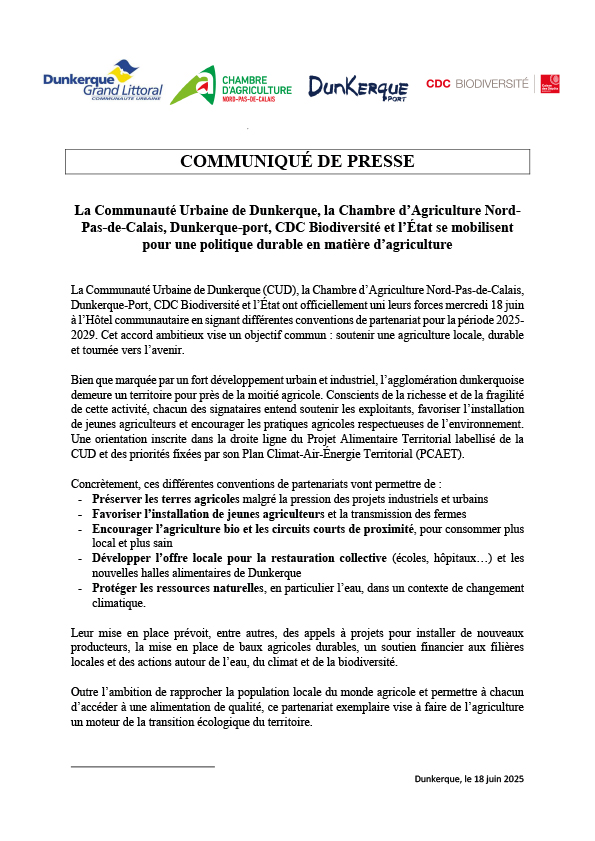 Communiqué de presse