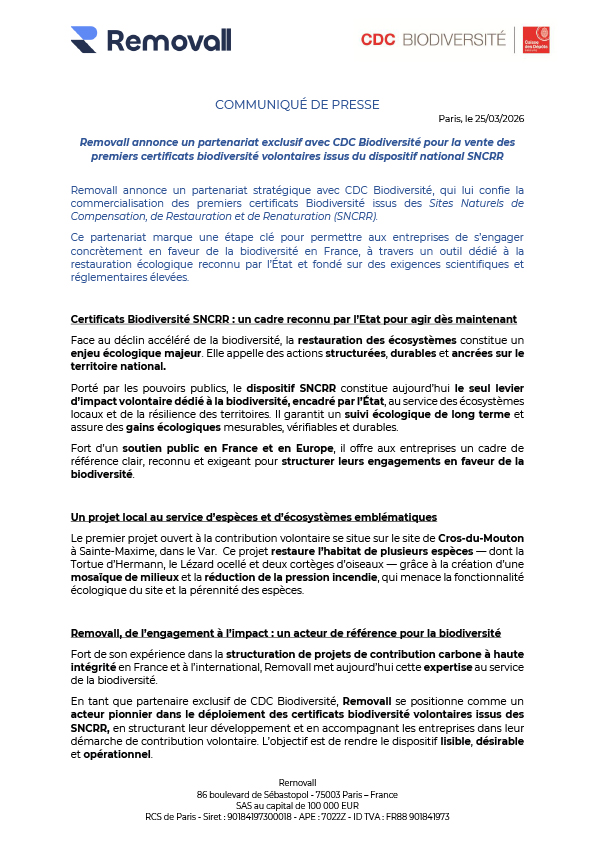 Communiqué de presse