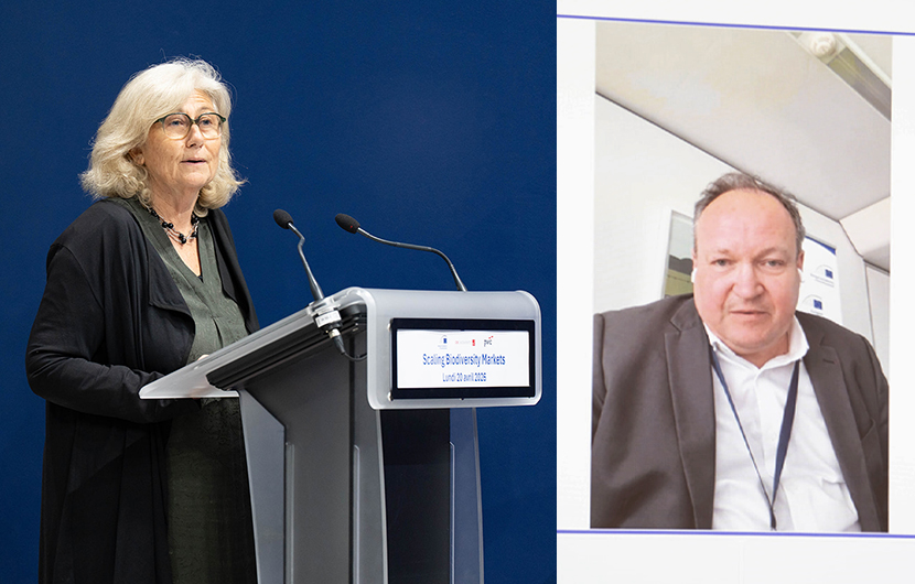 Marianne Louradour, présidente CDC Biodiversité Ambroise Fayolle, Vice-président BEI ©Leslie Rosenzweig-BdF