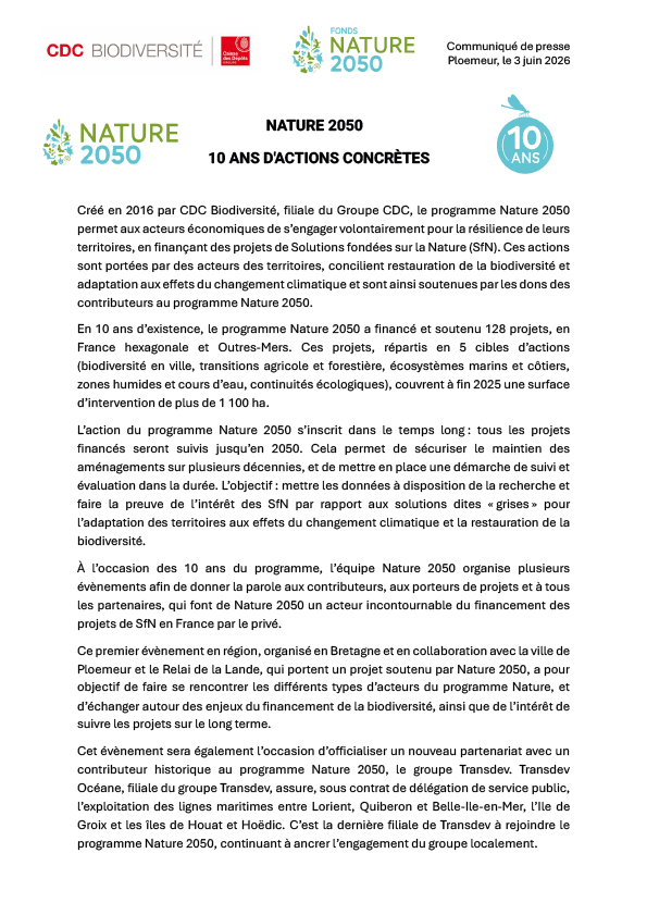 Communiqué de presse