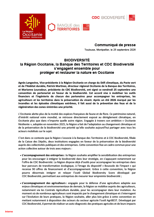 Communiqué de presse