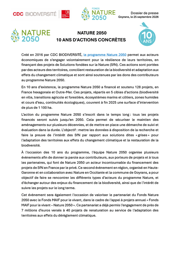Communiqué de presse